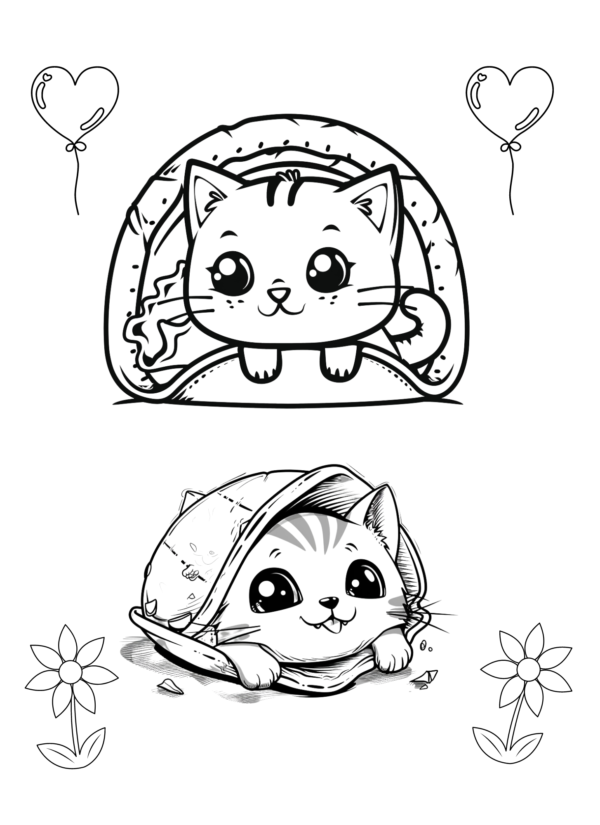 Cute Cat Coloring Pages (Kids activity sheets)